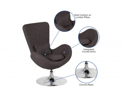 BLNK Egg Series Fabric Side Reception Chair - Dark Gray