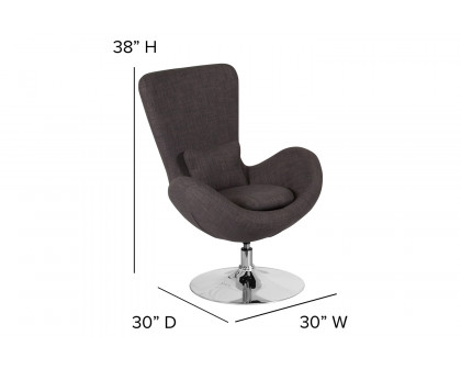 BLNK Egg Series Fabric Side Reception Chair - Dark Gray