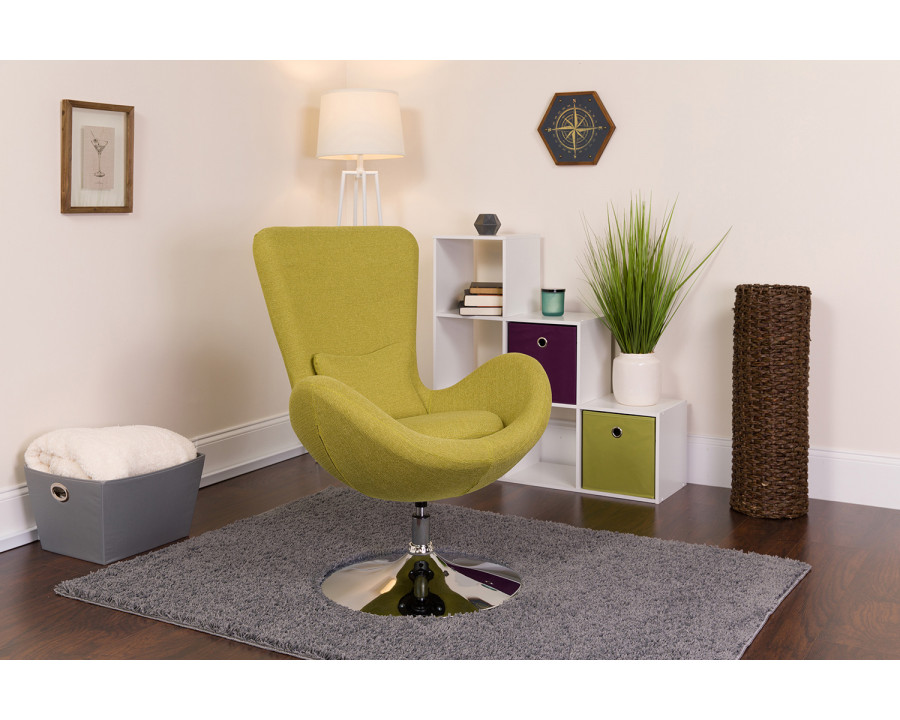 BLNK Egg Series Fabric Side Reception Chair - Green