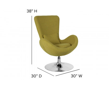 BLNK Egg Series Fabric Side Reception Chair - Green