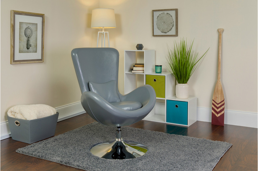 BLNK™ Egg Series LeatherSoft Side Reception Chair - Gray