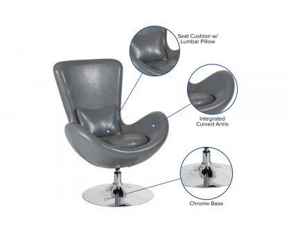 BLNK™ Egg Series LeatherSoft Side Reception Chair - Gray