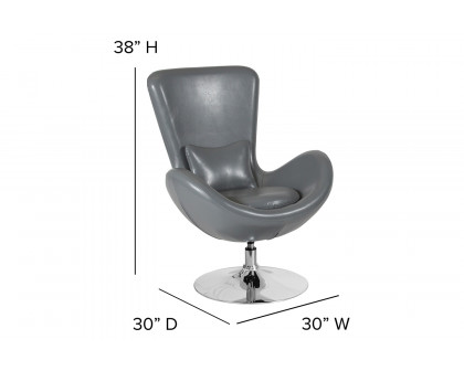 BLNK™ Egg Series LeatherSoft Side Reception Chair - Gray