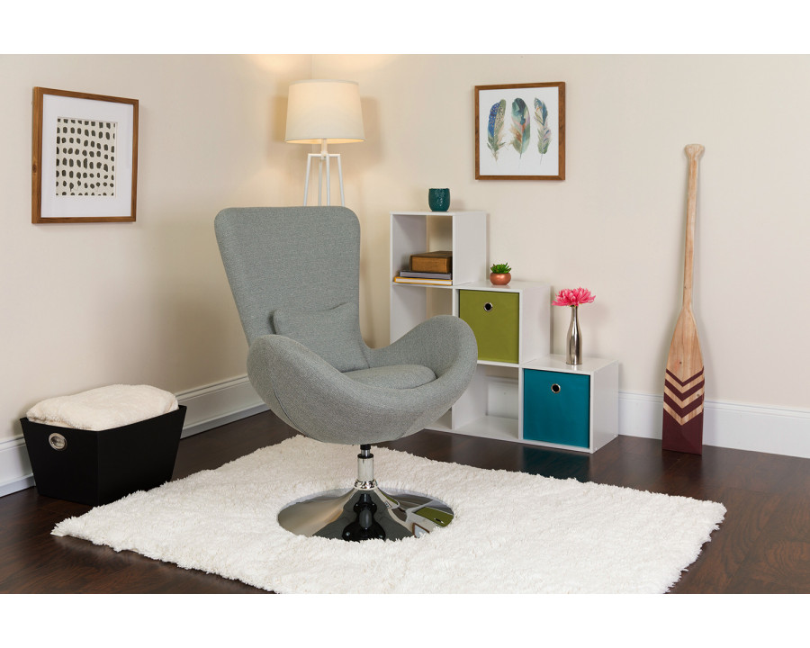 BLNK Egg Series Fabric Side Reception Chair - Light Gray