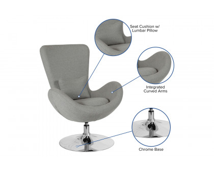 BLNK Egg Series Fabric Side Reception Chair - Light Gray