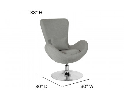 BLNK Egg Series Fabric Side Reception Chair - Light Gray