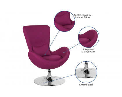 BLNK Egg Series Fabric Side Reception Chair - Magenta