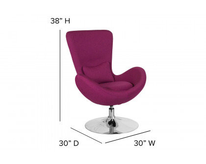 BLNK Egg Series Fabric Side Reception Chair - Magenta