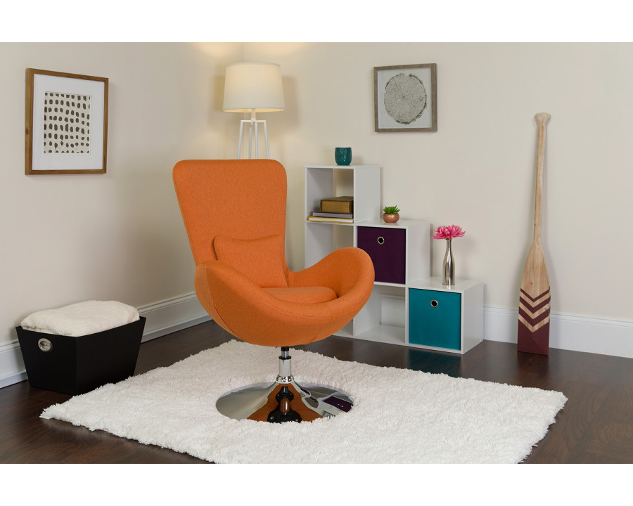 BLNK Egg Series Fabric Side Reception Chair - Orange