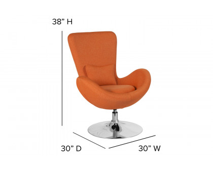 BLNK Egg Series Fabric Side Reception Chair - Orange