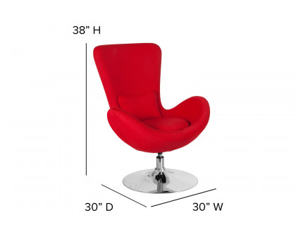 BLNK Egg Series Fabric Side Reception Chair - Red