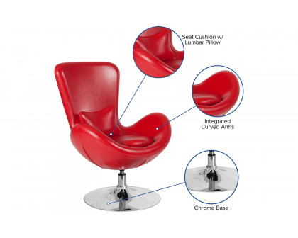 BLNK™ Egg Series LeatherSoft Side Reception Chair - Red