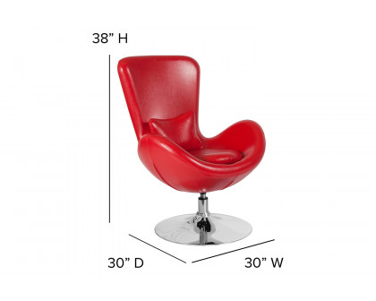 BLNK™ Egg Series LeatherSoft Side Reception Chair - Red