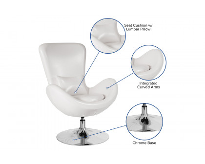 BLNK™ Egg Series LeatherSoft Side Reception Chair - White