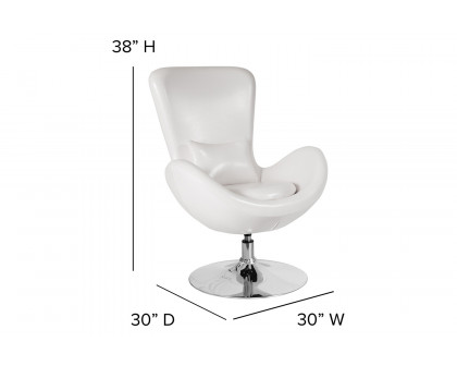 BLNK™ Egg Series LeatherSoft Side Reception Chair - White