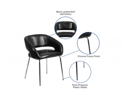 BLNK™ Fusion Series LeatherSoft Side Reception Chair - Black