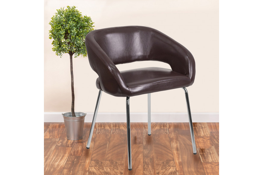 BLNK™ Fusion Series LeatherSoft Side Reception Chair - Brown