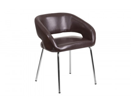 BLNK™ Fusion Series LeatherSoft Side Reception Chair - Brown