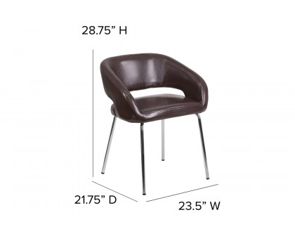 BLNK™ Fusion Series LeatherSoft Side Reception Chair - Brown