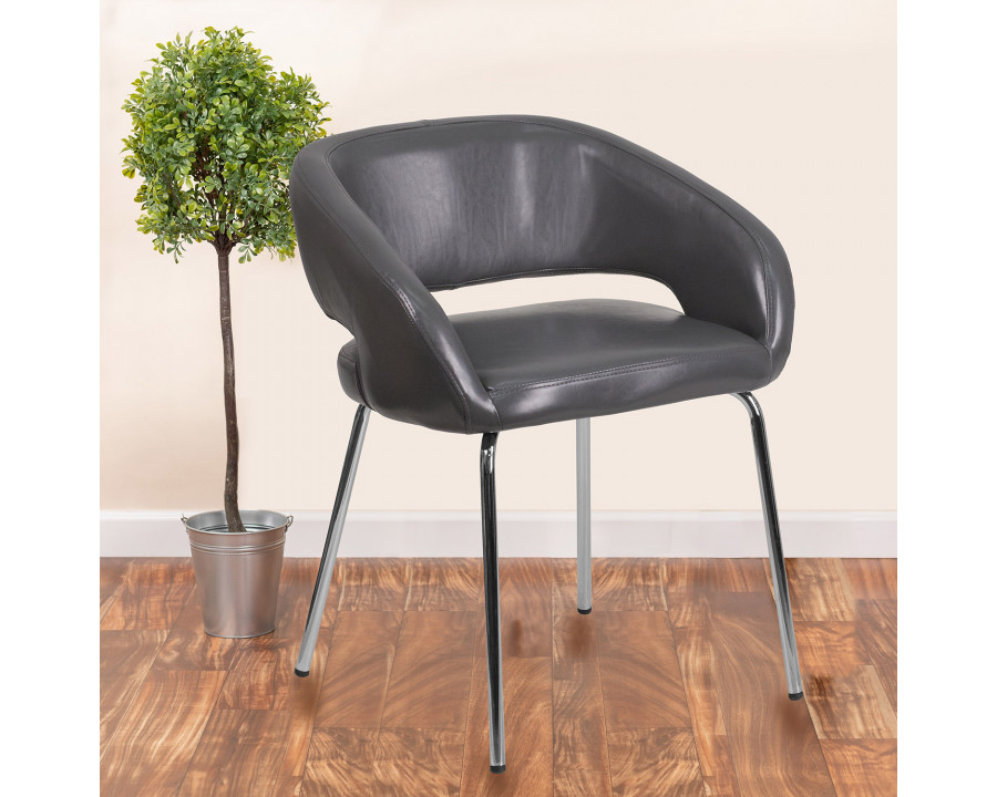 BLNK Fusion Series LeatherSoft Side Reception Chair - Gray