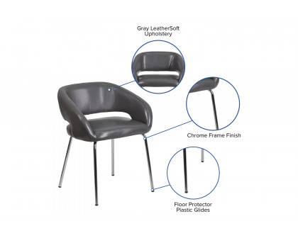 BLNK™ Fusion Series LeatherSoft Side Reception Chair - Gray