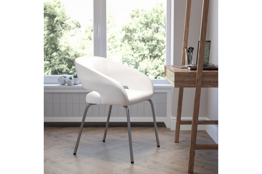 BLNK™ Fusion Series LeatherSoft Side Reception Chair - White