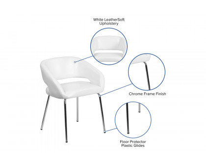 BLNK™ Fusion Series LeatherSoft Side Reception Chair - White