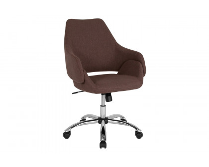 BLNK Madrid Fabric Home and Office Upholstered Mid-Back Chair - Brown