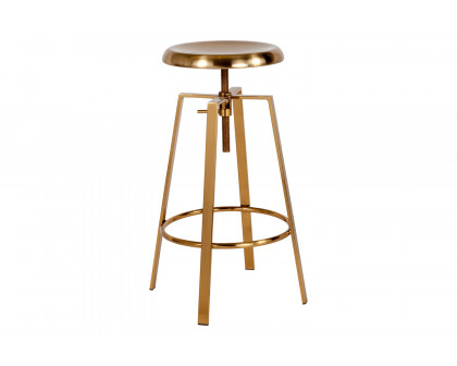 BLNK Toledo Industrial Style Bar Stool with Swivel Lift Adjustable Height Seat - Gold