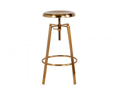 BLNK Toledo Industrial Style Bar Stool with Swivel Lift Adjustable Height Seat - Gold