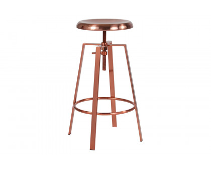 BLNK Toledo Industrial Style Bar Stool with Swivel Lift Adjustable Height Seat - Rose Gold