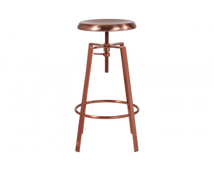 BLNK Toledo Industrial Style Bar Stool with Swivel Lift Adjustable Height Seat - Rose Gold