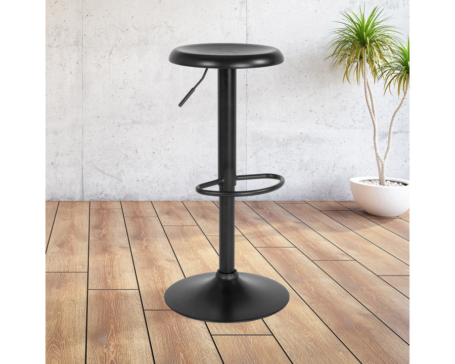 BLNK Madrid Series Adjustable Height Retro Bar Stool - Black