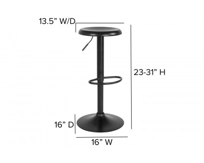 BLNK Madrid Series Adjustable Height Retro Bar Stool - Black