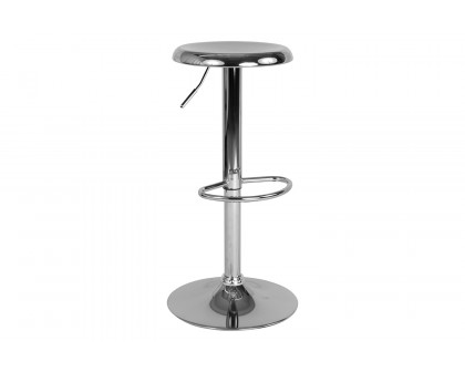 BLNK™ Madrid Series Adjustable Height Retro Bar Stool - Chrome