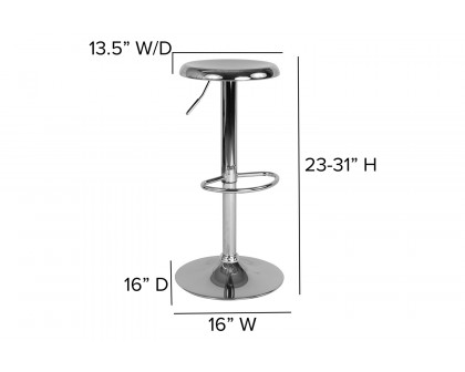 BLNK™ Madrid Series Adjustable Height Retro Bar Stool - Chrome