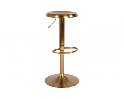 BLNK Madrid Series Adjustable Height Retro Bar Stool - Gold