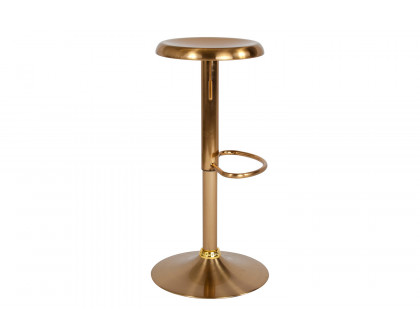 BLNK Madrid Series Adjustable Height Retro Bar Stool - Gold