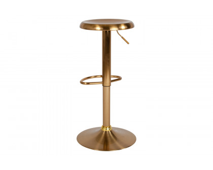 BLNK Madrid Series Adjustable Height Retro Bar Stool - Gold