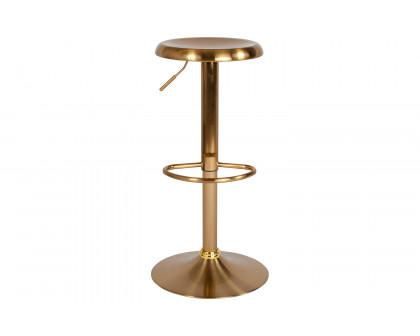 BLNK Madrid Series Adjustable Height Retro Bar Stool - Gold