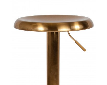 BLNK Madrid Series Adjustable Height Retro Bar Stool - Gold