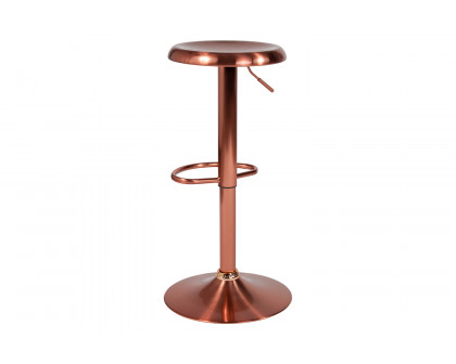 BLNK Madrid Series Adjustable Height Retro Bar Stool - Rose Gold