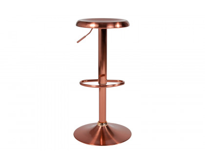 BLNK Madrid Series Adjustable Height Retro Bar Stool - Rose Gold