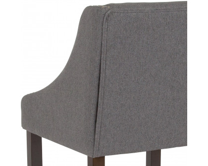 BLNK™ Carmel Series Fabric Transitional Walnut Counter Height Stool with Accent Nail Trim - Dark Gray