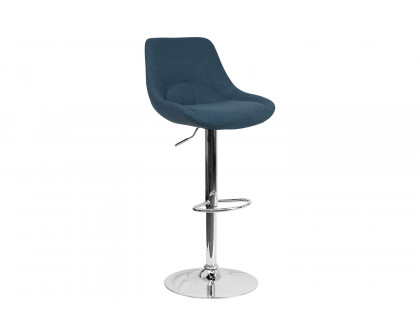 BLNK Elijah Fabric Adjustable Height Bar Stool with Chrome Base