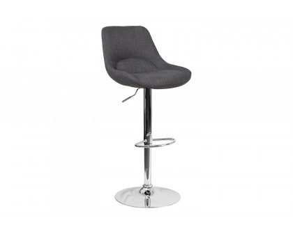 BLNK - Contemporary Fabric Adjustable Height Bar Stool with Chrome Base