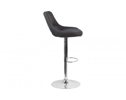 BLNK - Contemporary Fabric Adjustable Height Bar Stool with Chrome Base