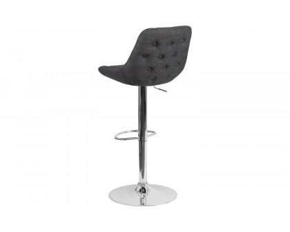 BLNK - Contemporary Fabric Adjustable Height Bar Stool with Chrome Base