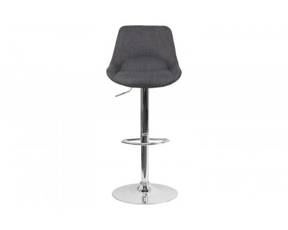 BLNK - Contemporary Fabric Adjustable Height Bar Stool with Chrome Base