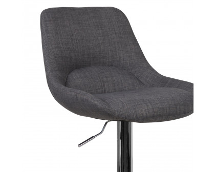 BLNK - Contemporary Fabric Adjustable Height Bar Stool with Chrome Base